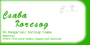 csaba korcsog business card